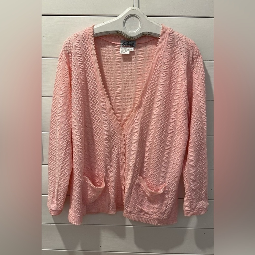 Vintage Pink Knit Cardigan – Eaton Select – Size 40